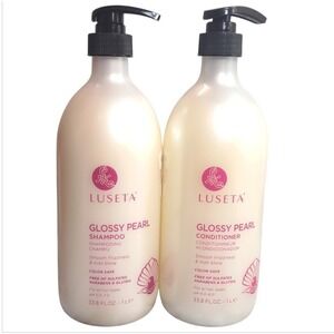 Set/2 LUSETA GLOSSY PEARL Frizziness Smoothing Shine SHAMPOO & CONDITIONER